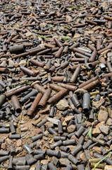 pile of bullet shells