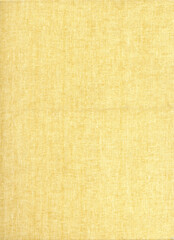 Textile texture. Yellow old book cover. Rough canvas surface. Blank retro page. Empty place for text. Perfect for background and vintage style design.