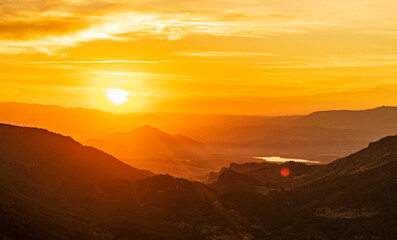 Obraz premium Sunset one autumn afternoon in the Sierra de Huetor