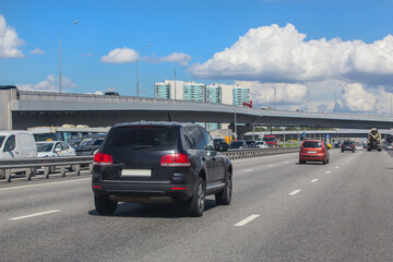 Car Traffic in the City on a Multi-lane Highway