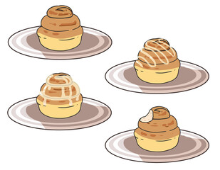 シナモンロール　お皿付き