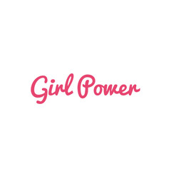Logo of girl power. Emblem for women. Poster with text ''Girl power''