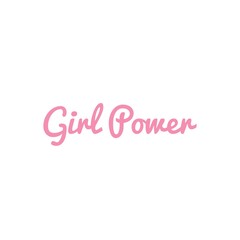 Logo of girl power. Emblem for women. Poster with text ''Girl power''