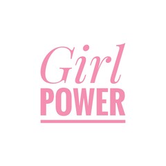 Logo of girl power. Emblem for women. Poster with text ''Girl power''