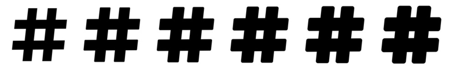 Hashtag Icon Set | Hashtag Vector Logo | Hash Tag Isolated