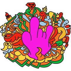 Rock n roll elements . Vector hard rock doodle illustrations, signs, objects, symbols. Cartoon rock star icon for music band, concert, party.