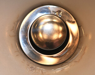 Obraz na płótnie Canvas Sink Drain Closeup