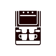 Coffe machine glyph icon, coffee and appliance