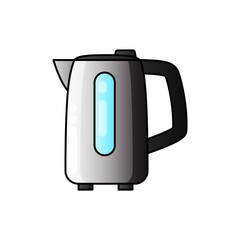 Boiling water in electric kettle illustration hot teapot