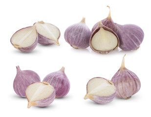  Garlic isolated on white background.