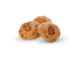 Almond Cookies isolated on white background.