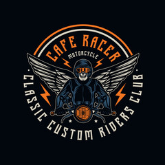 Cafe Racer Motorcycle Vintage Badge Emblem