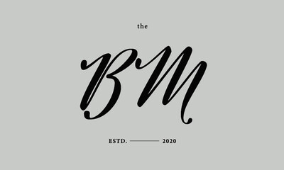 Initials monogram elegant premade logo wedding invitation