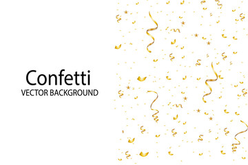 Obraz premium celebration background with gold confetti. Gold glitter confetti flying vector background