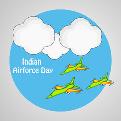 illustration of elements of Indian Airforce Day Background