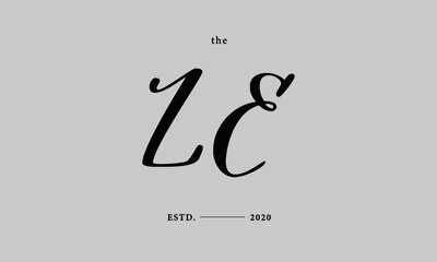 Initials monogram elegant premade logo wedding invitation