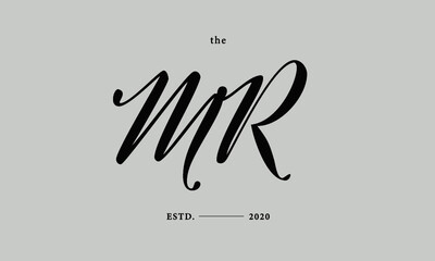 Initials monogram elegant premade logo wedding invitation