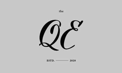 Initials monogram elegant premade logo wedding invitation