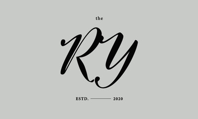 Initials monogram elegant premade logo wedding invitation