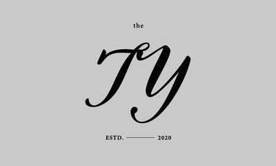 Initials monogram elegant premade logo wedding invitation