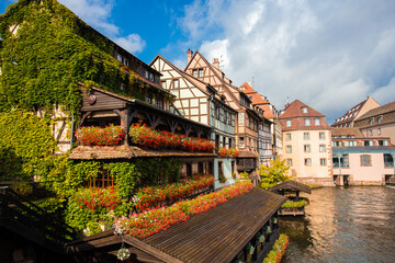 View of beautiful city of Strasbourg France with old architecture 
