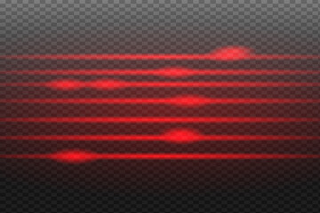 Abstract red laser beam. Transparent isolated on black background. Vector illustration.the lighting effect.floodlight directional