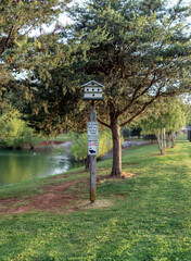 birdhouse and footpath in the park