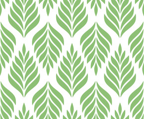 Vector geometric seamless pattern. Modern stylish floral background with leaves.