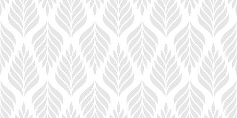 Fototapeta premium Vector geometric seamless pattern. Modern stylish floral background with leaves.
