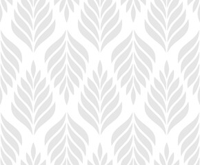 Vector geometric seamless pattern. Modern stylish floral background with leaves.