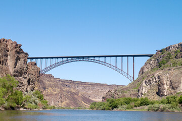 The Perrine Bridge over the Snake River located in Twin Falls Idaho.