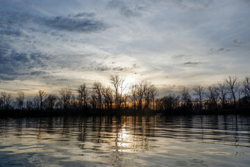Sunset Through the Trees by the Water