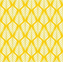 Vector geometric seamless pattern. Modern stylish floral background with leaves.