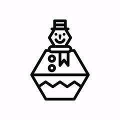 Snow man line icon. Hexagon snowman Vector illustration. Isolate on white background, eps 10