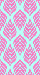 Vector geometric seamless pattern. Modern stylish floral background with leaves.