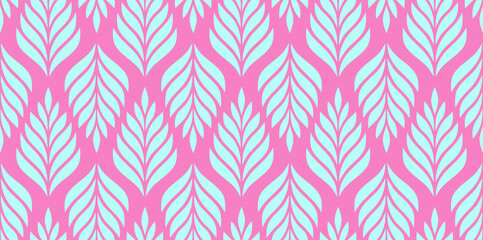 Vector geometric seamless pattern. Modern stylish floral background with leaves.