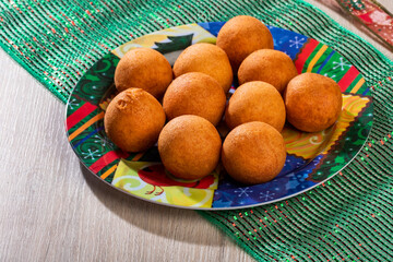 Colombian buñuelos, cheese balls and corn flour