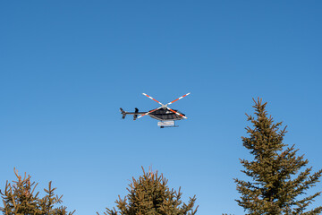 helicopter flying in the sky