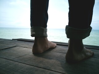 walking on the beach