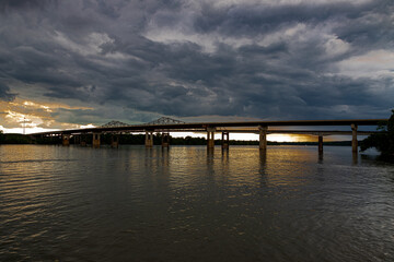 Fototapeta na wymiar Bridge at sunset over the Tennessee River