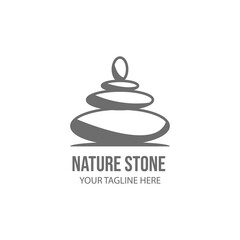 stone line art logo vector illustration design balance minimalist