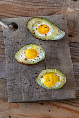 Baked eggs in avocado