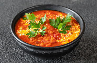 Bowl of lentil soup