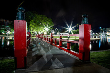 Big Spring Park in Huntsville Alabama at night
