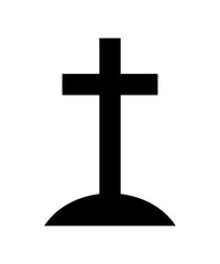 Grave icon. Cross vector illustration isolated on white background.