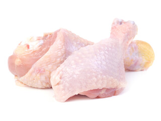 Chicken legs on white background