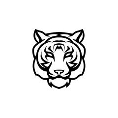 tiger head vector on white background