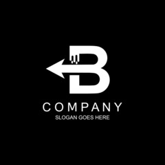 letter b and arrow logo