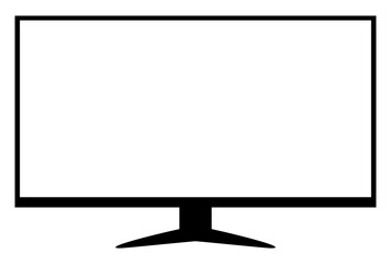 tv lcd wide screen isolated on white, blank screen display flat television digital, modern television display for design