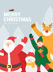 Fototapeta na wymiar a harmonious Christmas Character illustration set